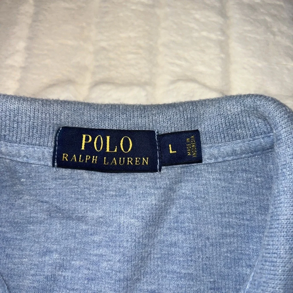 Polo Ralph Lauren Mens L Blue 1/4 Zip Golf Long‎ Sleeve